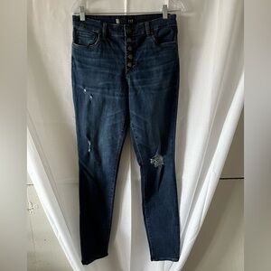 Dark Blue Distressed Women's Jeans